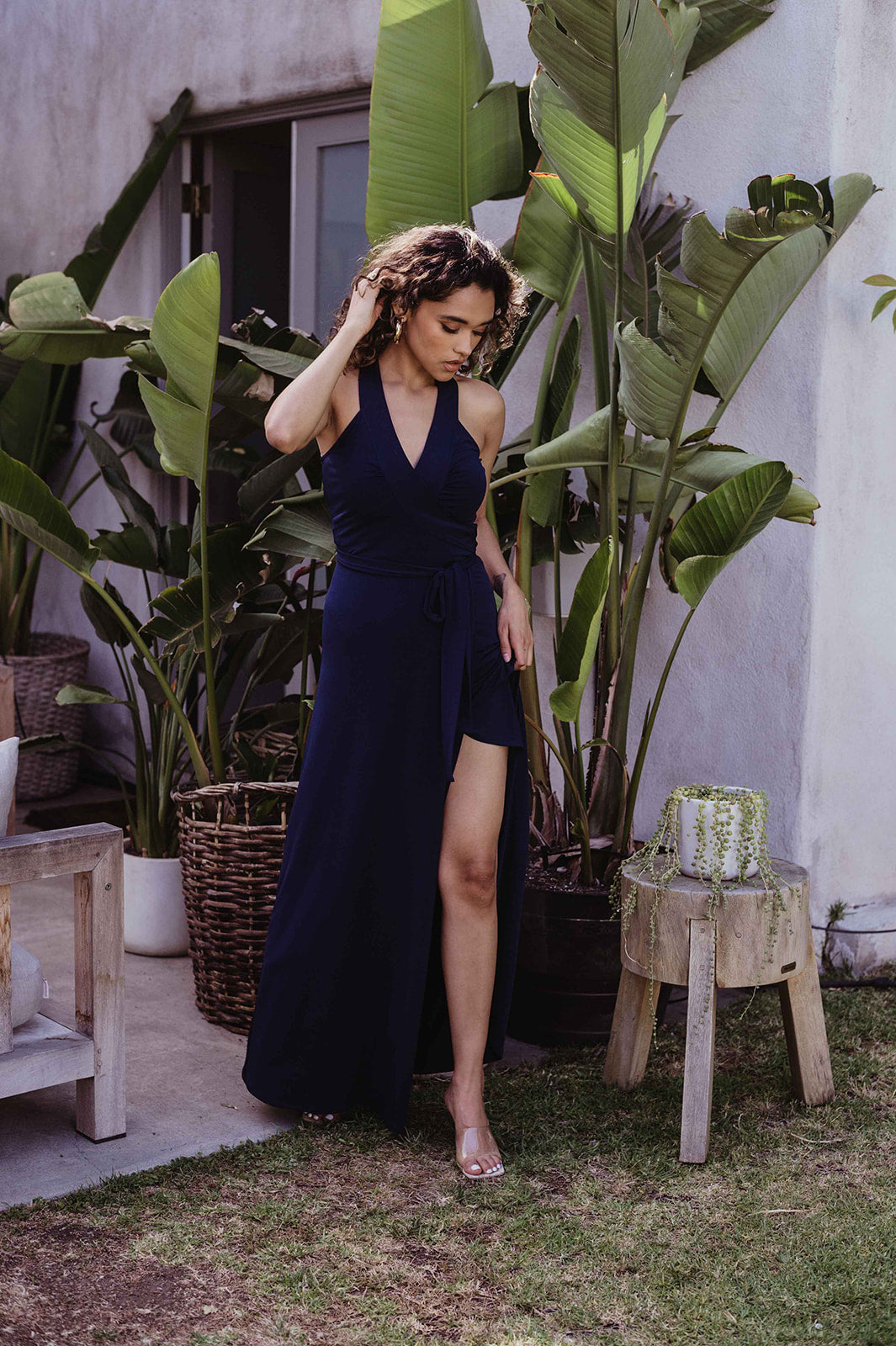 Navy Wrap Maxi Dress – Veronica M ®